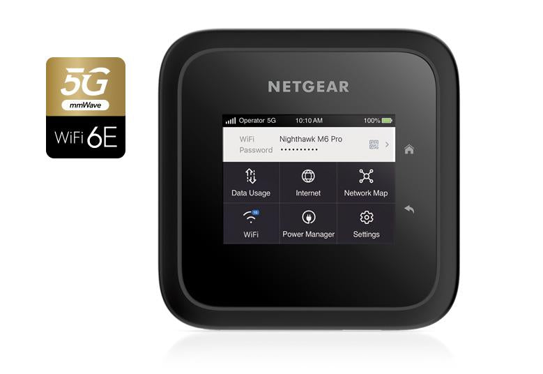 Nighthawk® M6 Pro 5G mmWave WiFi 6E Mobile Hotspot Router, Up to 8Gbps, Unlocked