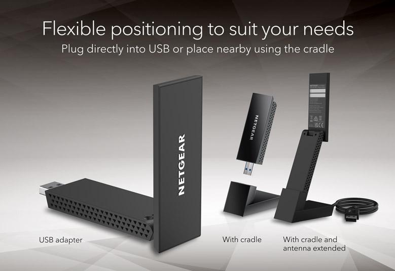 AXE3000 USB 3.0 WiFi Adapter (A8000) - Nighthawk AXE3000 WiFi 6E USB 3.0 Adapter