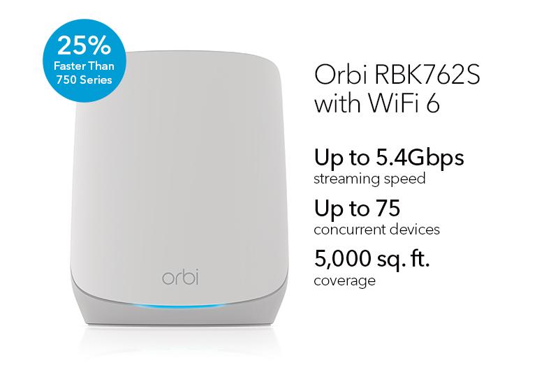 Orbi 760系列三頻WiFi 6 Mesh系統，2件裝 （RBK762S）