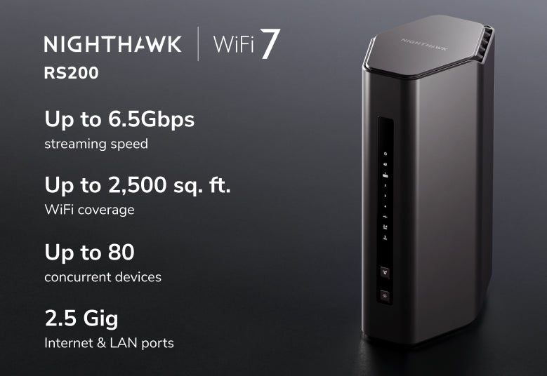 NIGHTHAWK BE6500 Dual-Band WiFi 7 Router (RS200)