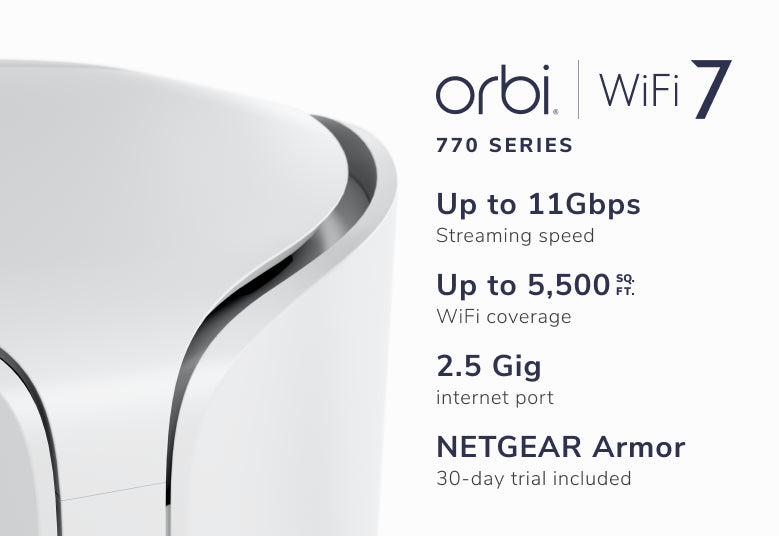 Orbi 770 Series Tri-Band WiFi 7 Mesh 2-Pack (RBE772)