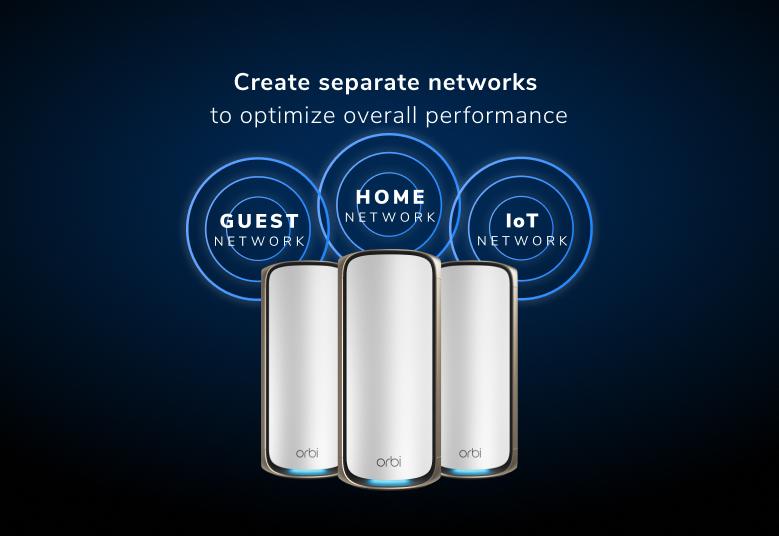 Orbi 970 Series Quad-Band WiFi 7 Mesh System, 27Gbps, 3-Pack, 1-year NETGEAR Armor included