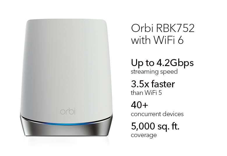 Orbi 750 系列三頻WiFi 6 Mesh系統，2件裝 （RBK752）
