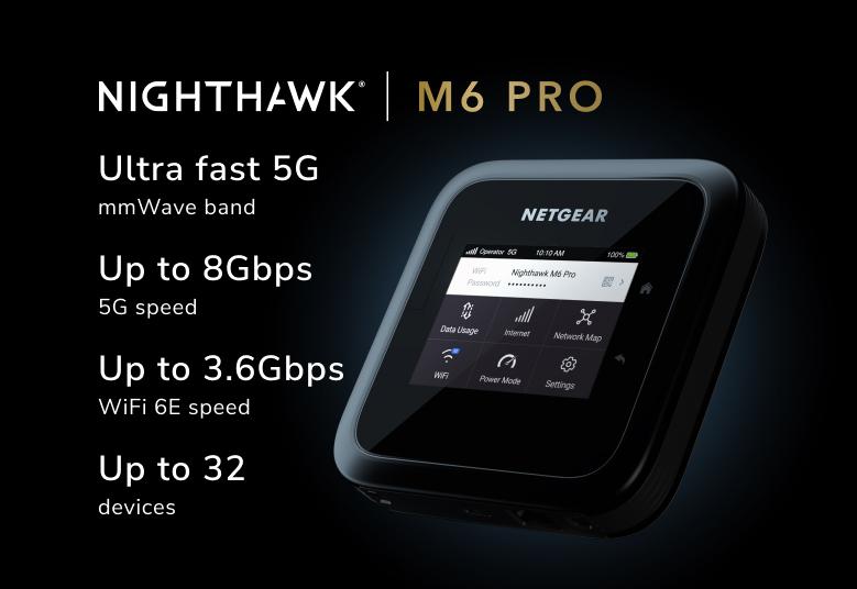 Nighthawk M6 Pro 5G mmWave WiFi 6E 流動WiFi(熱點)路由器 (MR6550)