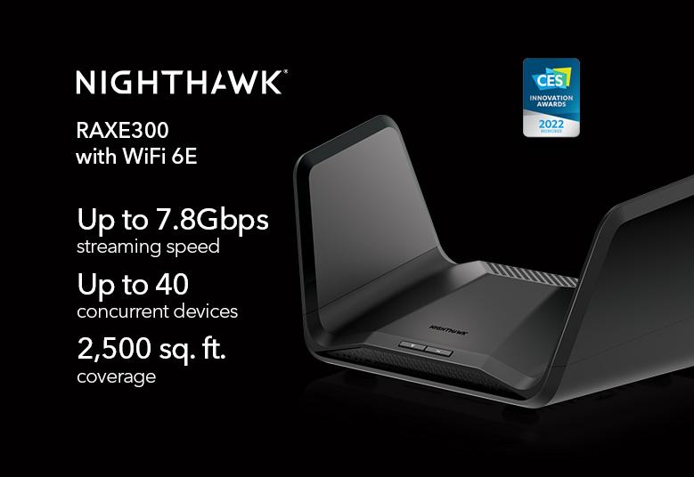 AXE7800 WiFi Router (RAXE300) - Nighthawk 8-Stream Tri-Band WiFi 6E Router, 7.8Gbps