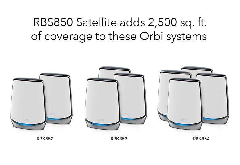 Orbi AX6000 WiFi Satellite (RBS850) 850 Series Tri-band WiFi 6 Mesh Add-on Satellite, 6Gbps