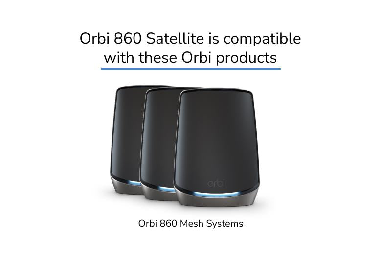 Orbi AX6000 WiFi Satellite (RBS860B) 860 Series Tri-Band WiFi 6 Mesh Add-on Satellite, 6Gbps, Black Edition